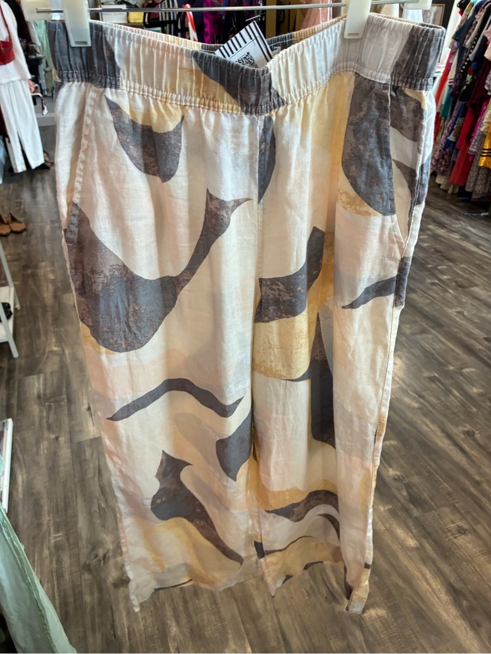 Rachel Zoe Women's Abstract Print Elastic-Waist Skirt - Cream & Gray linen
